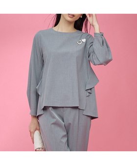 【組曲/KUMIKYOKU】の【KUMIKYOKU NAVY】ウーステッドライククロス フリルブラウス 人気、トレンドファッション・服の通販 founy(ファニー) ファッション Fashion レディースファッション Fashion for Women トップス・カットソー Cut & Sew Tops シャツ・ブラウス・オフィスカジュアル Elegant Blouses & Button-Ups オケージョン Occasion Wear 春 Spring 秋 Autumn コレクション Collection, Seasonal Line ストレッチ Stretch, Stretchy Fabric セットアップ Set-Up, Coordinated Outfit タートル Turtleneck, Turtle Collar フェミニン Feminine, Girly フォルム Silhouette, Form フォーマル Formal, Dressy フリル Frill, Ruffle 冬 Winter / This Winter A/W・秋冬 Autumn/Winter 2022年 2022 S/S・春夏 SS, Spring/Summer, Warm Season 2022-2023秋冬・A/W Autumn/Winter 2022–23 AW22–23 夏 Summer エレガント 上品 Elegant セレモニー Ceremony 入学式 Entrance Ceremony 卒業式 Graduation Ceremony 結婚式 Wedding |ID:prp329100004682392