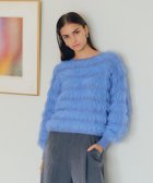 【イェッカ ヴェッカ/YECCA VECCA】のフェザーボーダーニット 人気、トレンドファッション・服の通販 founy(ファニー) ファッション Fashion レディースファッション Fashion for Women トップス・カットソー Cut & Sew Tops ニット Knit Tops & Sweaters コンパクト Compact, Small Size ショート Short, Short Length セーター Sweater, Knitwear フェザーヤーン Feather Yarn, Fluffy Yarn ボーダー Border, Stripe ポケット Pocket, Pocket Detail ミドル Middle Length, Mid Height A/W・秋冬 Autumn/Winter thumbnail Blue|ID: prp329100004682429 ipo3291000000033816516