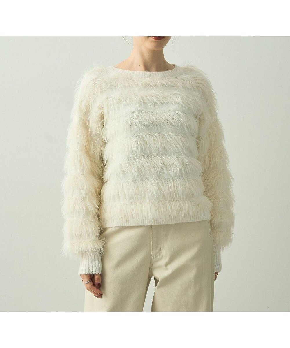 【イェッカ ヴェッカ/YECCA VECCA】のフェザーボーダーニット インテリア・キッズ・メンズ・レディースファッション・服の通販 founy(ファニー) ファッション Fashion レディースファッション Fashion for Women トップス・カットソー Cut & Sew Tops ニット Knit Tops & Sweaters コンパクト Compact, Small Size ショート Short, Short Length セーター Sweater, Knitwear フェザーヤーン Feather Yarn, Fluffy Yarn ボーダー Border, Stripe ポケット Pocket, Pocket Detail ミドル Middle Length, Mid Height A/W・秋冬 Autumn/Winter Ivory|ID: prp329100004682429 ipo3291000000033816517