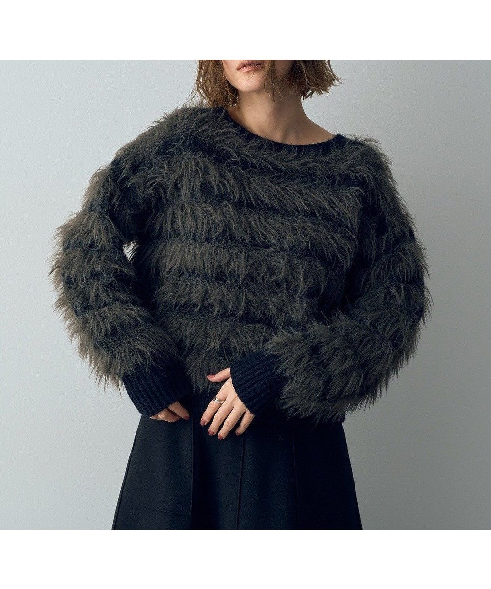 【イェッカ ヴェッカ/YECCA VECCA】のフェザーボーダーニット インテリア・キッズ・メンズ・レディースファッション・服の通販 founy(ファニー) ファッション Fashion レディースファッション Fashion for Women トップス・カットソー Cut & Sew Tops ニット Knit Tops & Sweaters コンパクト Compact, Small Size ショート Short, Short Length セーター Sweater, Knitwear フェザーヤーン Feather Yarn, Fluffy Yarn ボーダー Border, Stripe ポケット Pocket, Pocket Detail ミドル Middle Length, Mid Height A/W・秋冬 Autumn/Winter Charcoal Gray|ID: prp329100004682429 ipo3291000000033816518