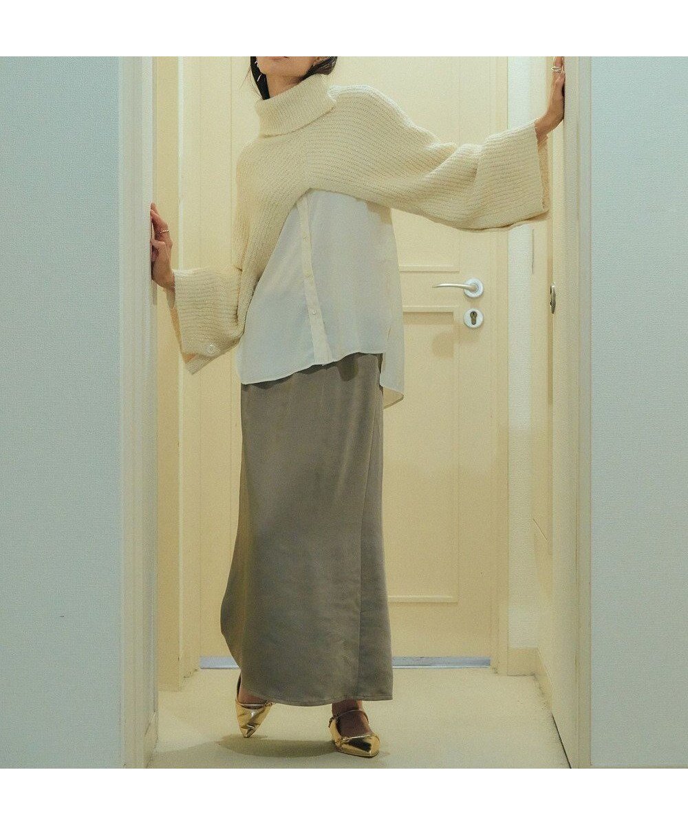 【イェッカ ヴェッカ/YECCA VECCA】のサテンロングスカート インテリア・キッズ・メンズ・レディースファッション・服の通販 founy(ファニー) 　ファッション　Fashion　レディースファッション　Fashion for Women　スカート　Skirts　ロングスカート　Long Skirts / Maxi & Midi Skirts　おすすめ　Recommended / Our Picks　ギャザー　Gathered, Ruffled　サテン　Satin, Glossy Fabric　スリット　Slit, Slit Detail　ポケット　Pocket, Pocket Detail　エレガント 上品　Elegant　A/W・秋冬　Autumn/Winter　Gray Beige|ID: prp329100004682438 ipo3291000000033816549