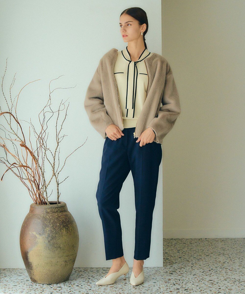 【イェッカ ヴェッカ/YECCA VECCA】のサイドベルテッドテーパードパンツ インテリア・キッズ・メンズ・レディースファッション・服の通販 founy(ファニー) 　ファッション　Fashion　レディースファッション　Fashion for Women　パンツ　Pants & Trousers　おすすめ　Recommended / Our Picks　コンパクト　Compact, Small Size　ストレッチ　Stretch, Stretchy Fabric　スラックス　Slacks, Dress Pants　センター　Center, Center Line　ダブル　Double, Double-Breasted　フェミニン　Feminine, Girly　ポケット　Pocket, Pocket Detail　メタル　Metal, Metal Parts　A/W・秋冬　Autumn/Winter　Navy|ID: prp329100004682553 ipo3291000000033817123