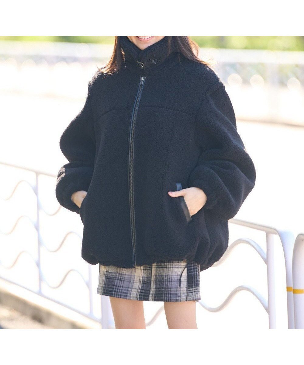 【アースミュージックアンドエコロジー/earth music&ecology】のボアルーズブルゾン インテリア・キッズ・メンズ・レディースファッション・服の通販 founy(ファニー) 　ファッション　Fashion　レディースファッション　Fashion for Women　アウター　Coat / Outerwear Collection　レディースジャケット・軽アウター　Jackets　ブルゾンジャケット・スポーティアウター　Blouson Jackets　おすすめ　Recommended / Our Picks　ジャケット　Jacket, Outerwear　フェイクレザー　Faux Leather, PU Leather　ブルゾン　Blouson, Bomber Jacket　ポケット　Pocket, Pocket Detail　A/W・秋冬　Autumn/Winter　ブラック|ID: prp329100004682569 ipo3291000000033817188