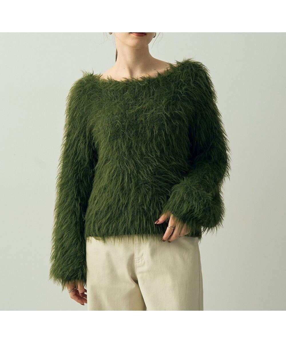 【イェッカ ヴェッカ/YECCA VECCA】のフェザーMIXロービングニット インテリア・キッズ・メンズ・レディースファッション・服の通販 founy(ファニー) ファッション Fashion レディースファッション Fashion for Women トップス・カットソー Cut & Sew Tops ニット Knit Tops & Sweaters セーター Sweater, Knitwear フェザー Feather, Feather Detail フェザーヤーン Feather Yarn, Fluffy Yarn ポケット Pocket, Pocket Detail A/W・秋冬 Autumn/Winter Green|ID: prp329100004682598 ipo3291000000033817330