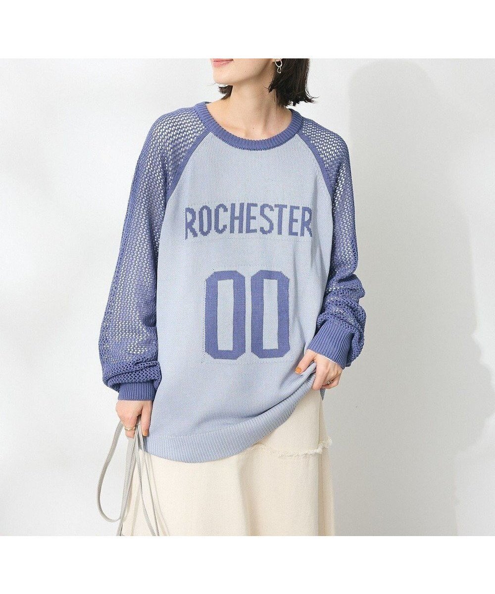 【クラフトスタンダードブティック/CRAFT STANDARD BOUTIQUE】のロゴジャガードメッシュニットプルオーバー インテリア・キッズ・メンズ・レディースファッション・服の通販 founy(ファニー) ファッション Fashion レディースファッション Fashion for Women トップス・カットソー Cut & Sew Tops ニット Knit Tops & Sweaters カジュアルプルオーバー・ニットトップス Pullovers & Knit Tops / Casual Pullovers アクリル Acrylic Material ヴィンテージ Vintage Style ジャカード/ジャガード Jacquard, Woven Pattern スリーブ Sleeve, Long Sleeve / Short Sleeve セーター Sweater, Knitwear トレンド Trend, Trending Now ベーシック Basic, Essential ポケット Pocket, Pocket Detail メッシュ Mesh, Net Fabric ロング Long, Long-Length A/W・秋冬 Autumn/Winter おすすめ Recommended / Our Picks 2024年 2024 2024-2025秋冬・A/W Autumn/Winter 2024–25 AW24–25 Blue|ID: prp329100004682603 ipo3291000000033817356