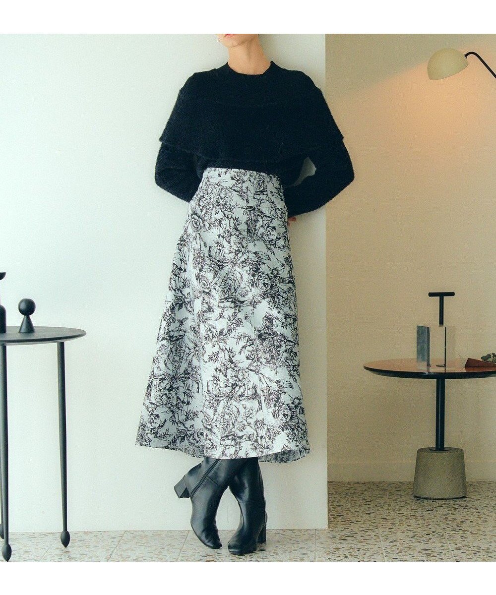 【イェッカ ヴェッカ/YECCA VECCA】のジャガードフレアスカート インテリア・キッズ・メンズ・レディースファッション・服の通販 founy(ファニー) ファッション Fashion レディースファッション Fashion for Women スカート Skirts Aライン・フレアスカート A-Line & Flared Skirts フレア Flare, Flared ボタニカル Botanical, Floral Pattern ポケット Pocket, Pocket Detail 冬 Winter / This Winter A/W・秋冬 Autumn/Winter Gray|ID: prp329100004682607 ipo3291000000033817376