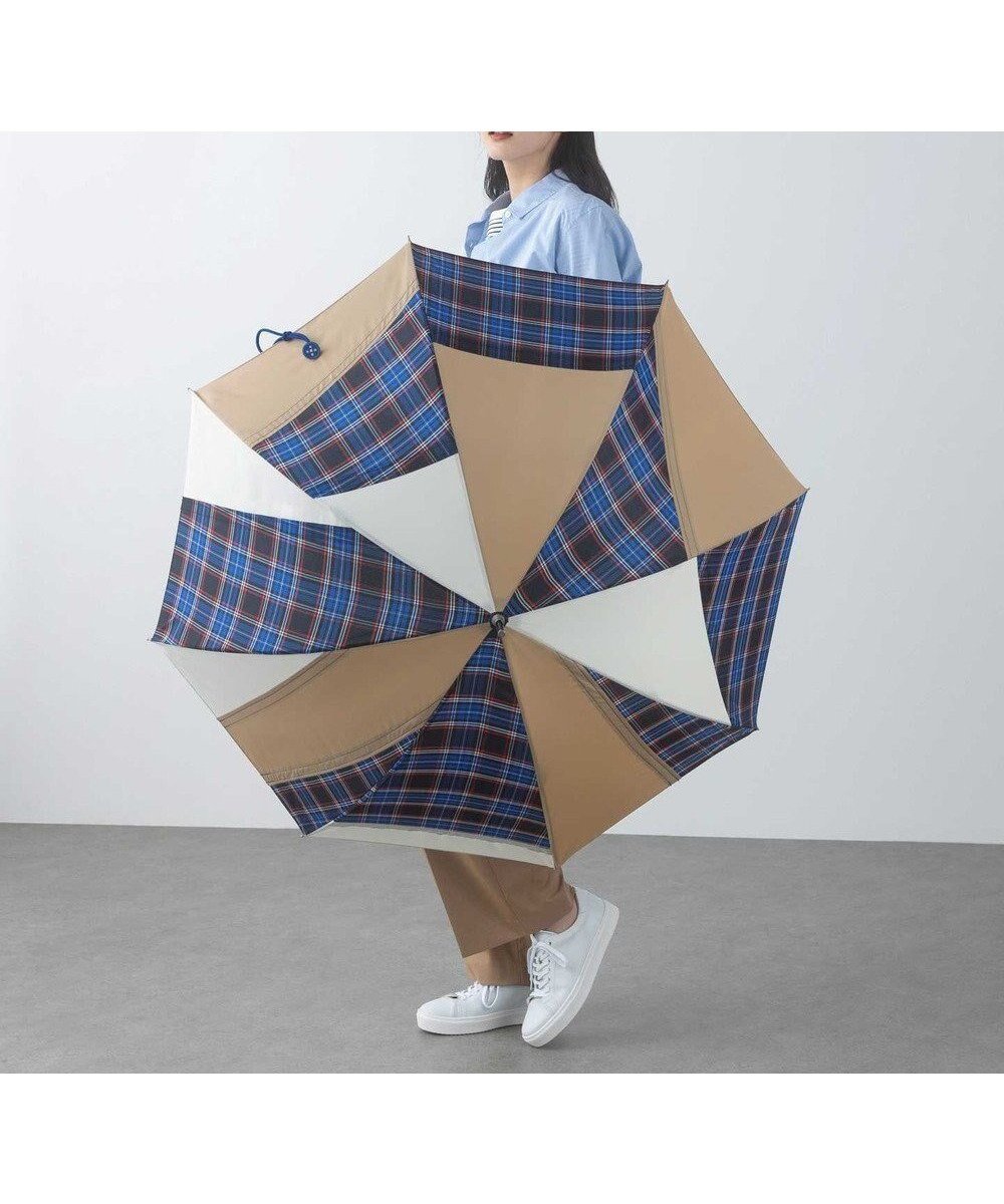 【プラスリング/+RING】の【限定/日本製】UNISEX プラスリング 長傘60cm BGE/CHK SR21 人気、トレンドファッション・服の通販 founy(ファニー) 　ファッション　Fashion　レディースファッション　Fashion for Women　レイングッズ・傘・晴雨兼用傘　Umbrellas & Rain Gear　グラス　Glass, Eyewear　傘　Umbrella, Parasol　チェック　Check, Plaid, Tartan　パッチワーク　Patchwork, Mixed Fabric　ユニセックス　Unisex, Genderless　ラップ　Wrap, Wrap Design　おすすめ　Recommended / Our Picks　日本製　Made In Japan　 other-1|ID: prp329100004682629 ipo3291000000033817499