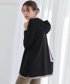 【ティアクラッセ/Tiaclasse】の【洗える】配色フーディーニットチュニック ブラック×モカ|ID: prp329100004682668 ipo3291000000035709165