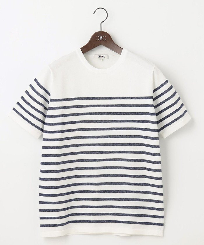 【ジョセフ アブード/JOSEPH ABBOUD / MEN】の【清涼感/ストレッチ/洗える】クールスキン ボーダーT ニット インテリア・キッズ・メンズ・レディースファッション・服の通販 founy(ファニー) https://founy.com/ ファッション Fashion メンズファッション Fashion for Men トップス・カットソー Cut & Sew Tops ニット・セーター / 定番トップス Knit Tops & Sweaters サマー Summer, Summer Style シンプル Simple, Minimal ストレッチ Stretch, Stretchy Fabric セーター Sweater, Knitwear ボーダー Border, Stripe 夏 Summer 春 Spring S/S・春夏 SS, Spring/Summer, Warm Season 洗える Machine Washable |ID: prp329100004683244 ipo3291000000034863881