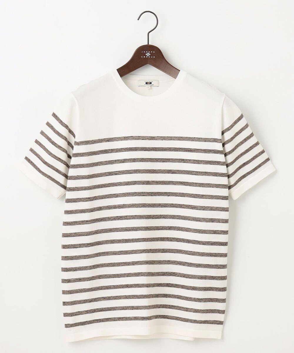 【ジョセフ アブード/JOSEPH ABBOUD / MEN】の【清涼感/ストレッチ/洗える】クールスキン ボーダーT ニット インテリア・キッズ・メンズ・レディースファッション・服の通販 founy(ファニー) ファッション Fashion メンズファッション Fashion for Men トップス・カットソー Cut & Sew Tops ニット・セーター / 定番トップス Knit Tops & Sweaters サマー Summer, Summer Style シンプル Simple, Minimal ストレッチ Stretch, Stretchy Fabric セーター Sweater, Knitwear ボーダー Border, Stripe 夏 Summer 春 Spring S/S・春夏 SS, Spring/Summer, Warm Season 洗える Machine Washable ダークブラウン系2|ID: prp329100004683244 ipo3291000000034863883