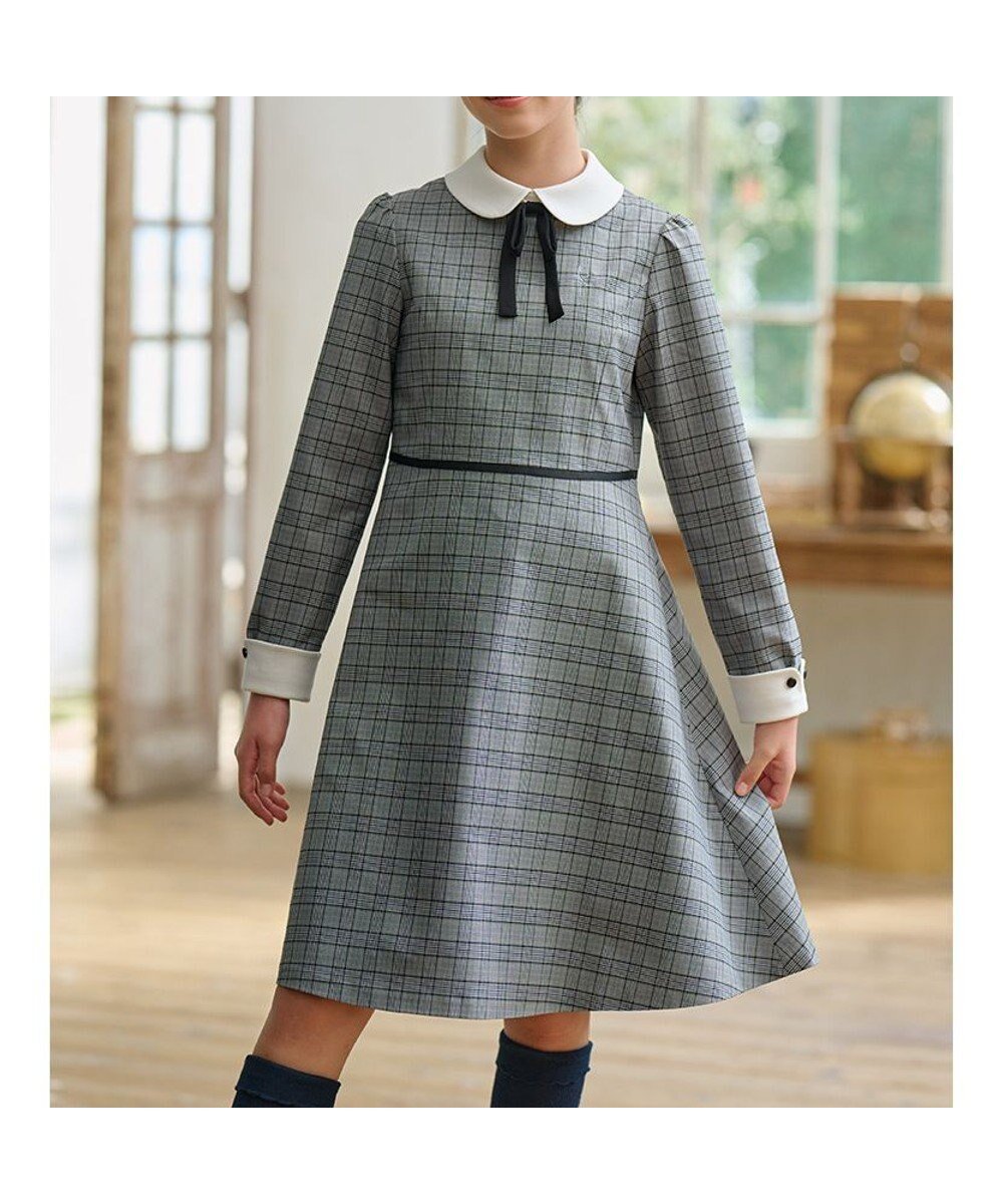 【組曲 / KIDS/KUMIKYOKU】の【150-170㎝】グレンチェック ワンピース 人気、トレンドファッション・服の通販 founy(ファニー) 　ファッション　Fashion　キッズファッション　Fashion for Kids　ワンピース　Dresses　シンプル　Simple, Minimal　ジャケット　Jacket, Outerwear　チェック　Check, Plaid, Tartan　ラウンド　Round, Round Neck　リボン　Ribbon, Bow　エレガント 上品　Elegant　今季　This Season, Current Season　夏　Summer　春　Spring　S/S・春夏　SS, Spring/Summer, Warm Season　 other-1|ID: prp329100004683249 ipo3291000000033822115