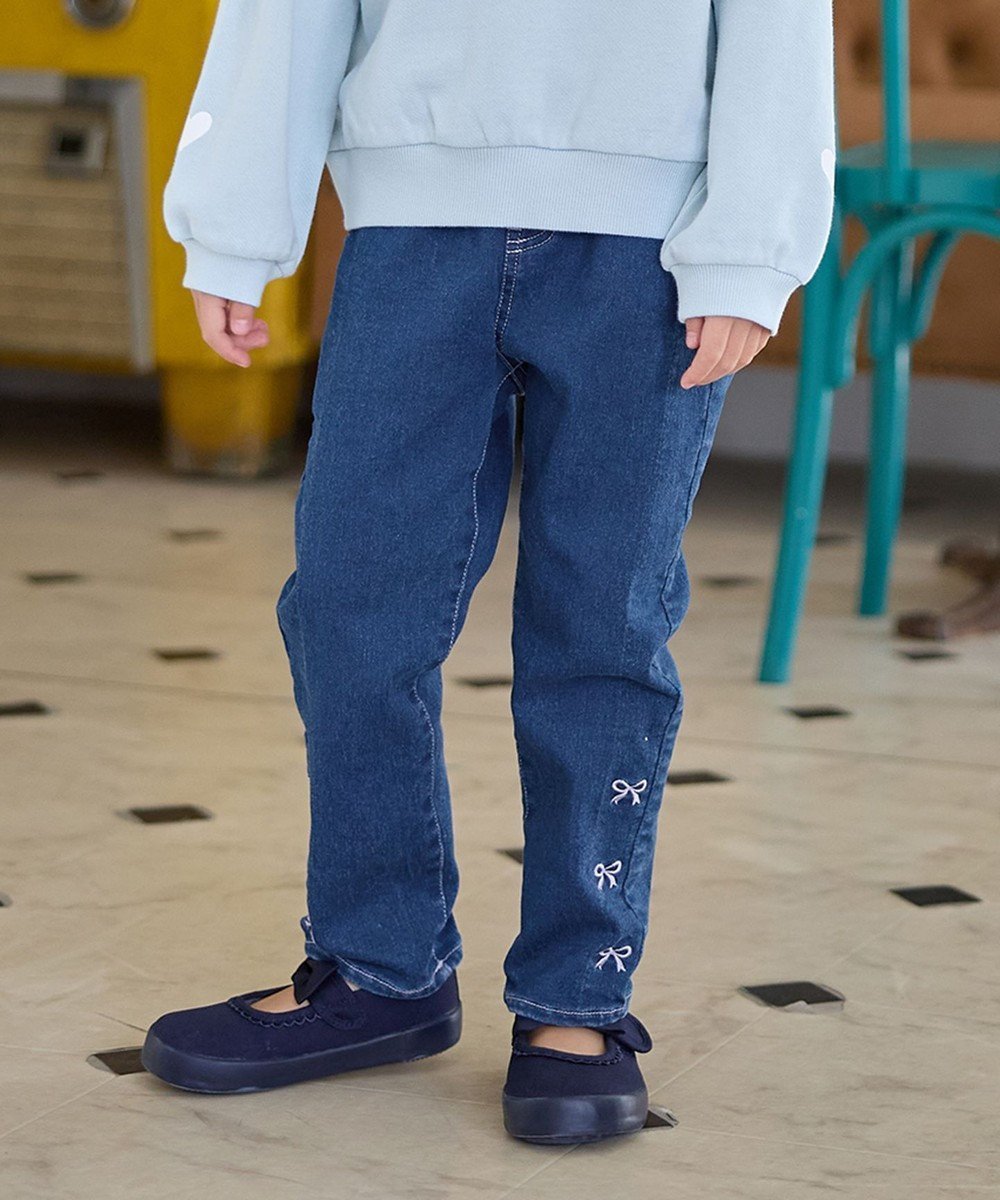 【エニィ/ANY / KIDS】の7days ガーリーパンツ インテリア・キッズ・メンズ・レディースファッション・服の通販 founy(ファニー) 　ファッション　Fashion　キッズファッション　Fashion for Kids　ボトムス　Bottoms　ガーリー　Girly, Feminine Style　ストレッチ　Stretch, Stretchy Fabric　ポケット　Pocket, Pocket Detail　リボン　Ribbon, Bow　レース　Lace, Lace Fabric　A/W・秋冬　Autumn/Winter　インディゴ|ID: prp329100004683290 ipo3291000000035525903