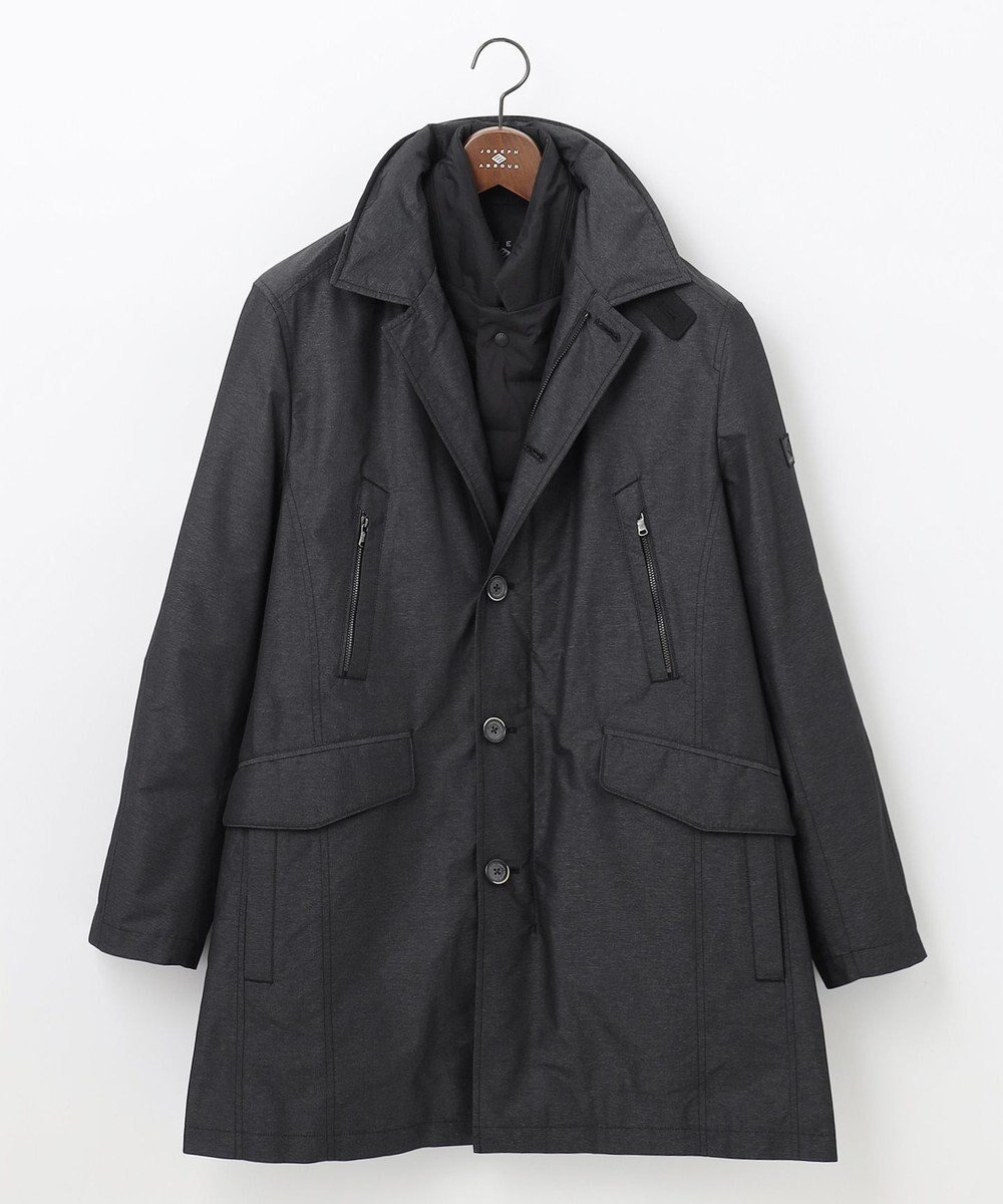 【ジョセフ アブード/JOSEPH ABBOUD / MEN】の【3WAY/撥水/INフード/ダウンライナー付】 3WAY高機能ダウンコートインターレースメモリーダウン インテリア・キッズ・メンズ・レディースファッション・服の通販 founy(ファニー) 　ファッション　Fashion　メンズファッション　Fashion for Men　アウター　Men's Coats Outerwear　ダウンジャケット / 軽量ダウン　Down Jackets & Coats　軽量　Lightweight, Ultra Light　シャンブレー　Chambray, Denim-Like Fabric　ジャケット　Jacket, Outerwear　ストレッチ　Stretch, Stretchy Fabric　ダウン　Down, Puffer　チェック　Check, Plaid, Tartan　パターン　Pattern, Design Print　ポケット　Pocket, Pocket Detail　ライナー　Liner, Inner Layer　A/W・秋冬　Autumn/Winter　ダークブラウン系|ID: prp329100004683302 ipo3291000000033822262