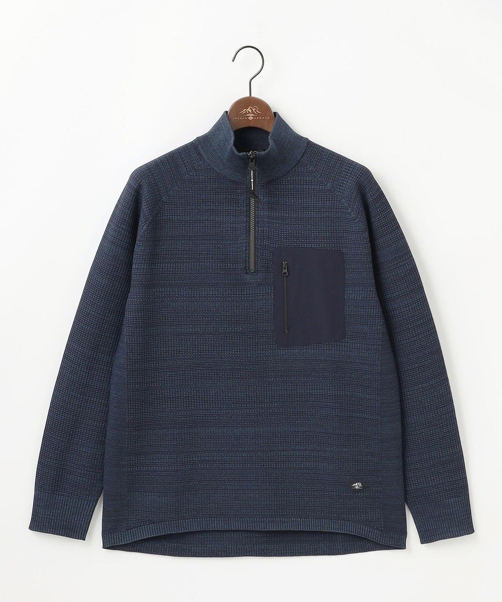 【ジョセフ アブード マウンテン/JOSEPH ABBOUD MOUNTAIN / MEN】の【軽さ/ストレッチ/イージーケア/男女兼用】ホールガーメント3Dニット トスタンドZIPプルオーバー インテリア・キッズ・メンズ・レディースファッション・服の通販 founy(ファニー) 　ファッション　Fashion　メンズファッション　Fashion for Men　トップス・カットソー　Cut & Sew Tops　ニット・セーター / 定番トップス　Knit Tops & Sweaters　アウトドア　Outdoor Clothing　軽量　Lightweight, Ultra Light　シンプル　Simple, Minimal　ストレッチ　Stretch, Stretchy Fabric　スポーツ　Sports, Activewear　セーター　Sweater, Knitwear　フィット　Fit, Slim Fit　ホールガーメント　WholeGarment, Seamless Knit　ボーダー　Border, Stripe　ポケット　Pocket, Pocket Detail　ラウンド　Round, Round Neck　ランダム　Random, Irregular　A/W・秋冬　Autumn/Winter　おすすめ　Recommended / Our Picks　ネイビー系|ID: prp329100004683322 ipo3291000000033822352