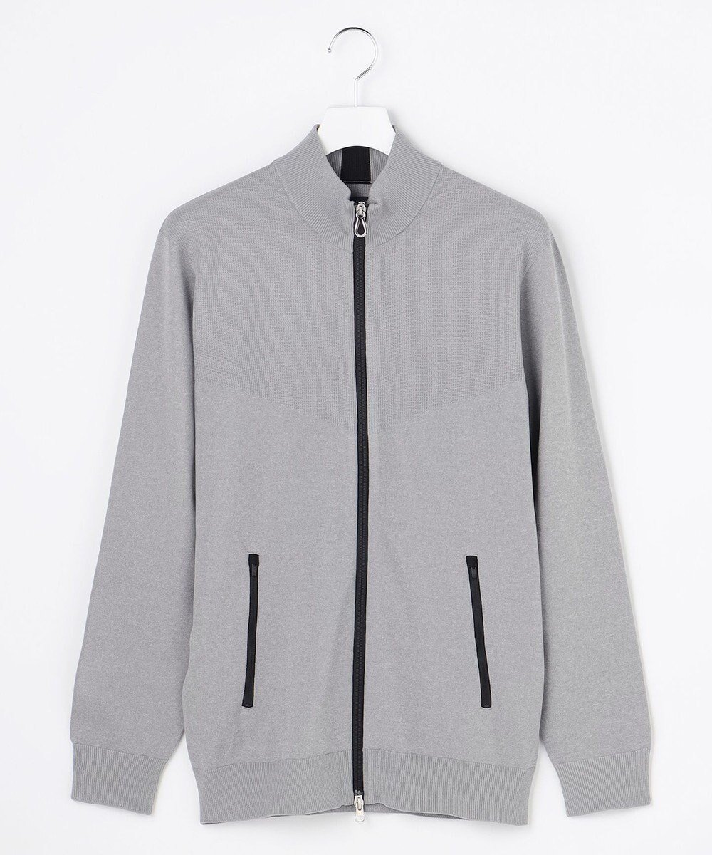 【23区 ゴルフ/23区GOLF / MEN】の【MEN】トラックジャケット ホールガーメント ニットジャケット インテリア・キッズ・メンズ・レディースファッション・服の通販 founy(ファニー) 　ファッション　Fashion　メンズファッション　Fashion for Men　トップス・カットソー　Cut & Sew Tops　ニット・セーター / 定番トップス　Knit Tops & Sweaters　軽量　Lightweight, Ultra Light　ジャケット　Jacket, Outerwear　ストレッチ　Stretch, Stretchy Fabric　セーター　Sweater, Knitwear　フィット　Fit, Slim Fit　ホールガーメント　WholeGarment, Seamless Knit　メッシュ　Mesh, Net Fabric　A/W・秋冬　Autumn/Winter　エレガント 上品　Elegant　ライトグレー系|ID: prp329100004683323 ipo3291000000034243568