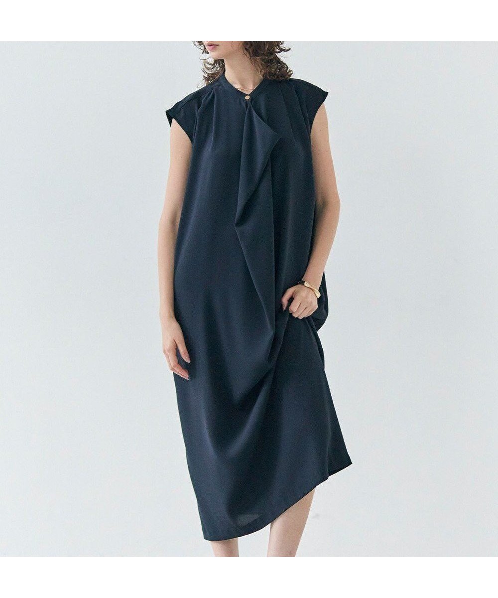 【ベイジ,/BEIGE,】の【洗える】FLEUR / フロントドレープノースリーブドレス インテリア・キッズ・メンズ・レディースファッション・服の通販 founy(ファニー)  ファッション Fashion レディースファッション Fashion for Women ワンピース Dresses フォーマル・パーティードレス・結婚式用ドレス Elegant & Casual Dresses 春 Spring 洗える Machine Washable カーディガン Cardigan, Knitwear サテン Satin, Glossy Fabric ジャケット Jacket, Outerwear とろみ Fluid, Flowy Fabric ドレープ Drape, Draping Fabric 定番 Standard, Basic Item ノースリーブ Sleeveless, No-Sleeve 人気 Popular, Best Seller フロント Front, Front Design ロング Long, Long-Length S/S・春夏 SS, Spring/Summer, Warm Season 夏 Summer エレガント 上品 Elegant Navy|ID: prp329100004683345 ipo3291000000034310102