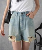 【ウィゴー/WEGO】のダメージデニムショートパンツ デニム淡色|ID: prp329100004683362 ipo3291000000034556321