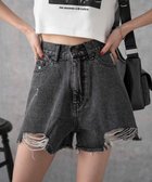 【ウィゴー/WEGO】のダメージデニムショートパンツ ブラックその他|ID: prp329100004683362 ipo3291000000034556322