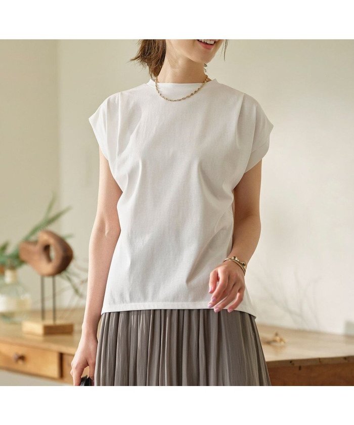 【組曲/KUMIKYOKU】の【UVケア・接触冷感】GIZAプレーティング天竺フレンチスリーブ Tシャツ インテリア・キッズ・メンズ・レディースファッション・服の通販 founy(ファニー) https://founy.com/ ファッション Fashion レディースファッション Fashion for Women トップス・カットソー Cut & Sew Tops シャツ・ブラウス・オフィスカジュアル Elegant Blouses & Button-Ups ロングTシャツ・Tシャツ Longline T-Shirts & Tees カットソー・ベーシックTシャツ Cut-and-Sewn Tops / Stretch Tees & Basics 春 Spring カッティング Cutting Detail カットソー Cut and Sewn Top 吸水 Absorbent, Quick-Dry スリーブ Sleeve, Long Sleeve / Short Sleeve フレンチ French, French Style ボトム Bottoms, Lower Wear S/S・春夏 SS, Spring/Summer, Warm Season 夏 Summer エレガント 上品 Elegant |ID: prp329100004683370 ipo3291000000033822551