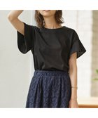 【組曲/KUMIKYOKU】の【UVケア・接触冷感】GIZAプレーティング天竺フリルスリーブ Tシャツ ブラック系|ID: prp329100004683374 ipo3291000000033822572
