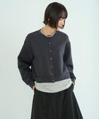 【アンフィーロ 自由区/UNFILO】の【軽量/ストレッチ】BEAUTY FORM JERSEY スナップカーディガン チャコール|ID:prp329100004683419