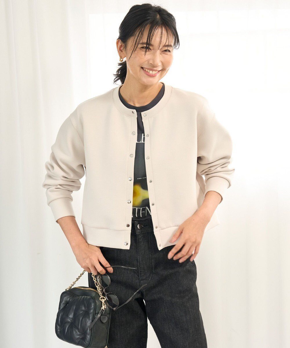 【アンフィーロ 自由区/UNFILO】の【軽量/ストレッチ】BEAUTY FORM JERSEY スナップカーディガン インテリア・キッズ・メンズ・レディースファッション・服の通販 founy(ファニー)  ファッション Fashion レディースファッション Fashion for Women トップス・カットソー Cut & Sew Tops カーディガン・羽織り Layered Style Cardigans インナー Innerwear 秋 Autumn カーディガン Cardigan, Knitwear クロップド Cropped, Short Length 軽量 Lightweight, Ultra Light ストレッチ Stretch, Stretchy Fabric フォルム Silhouette, Form 羽織 Haori, Light Jacket ワイド Wide, Wide Fit A/W・秋冬 Autumn/Winter おすすめ Recommended / Our Picks グレージュ|ID: prp329100004683419 ipo3291000000033856005