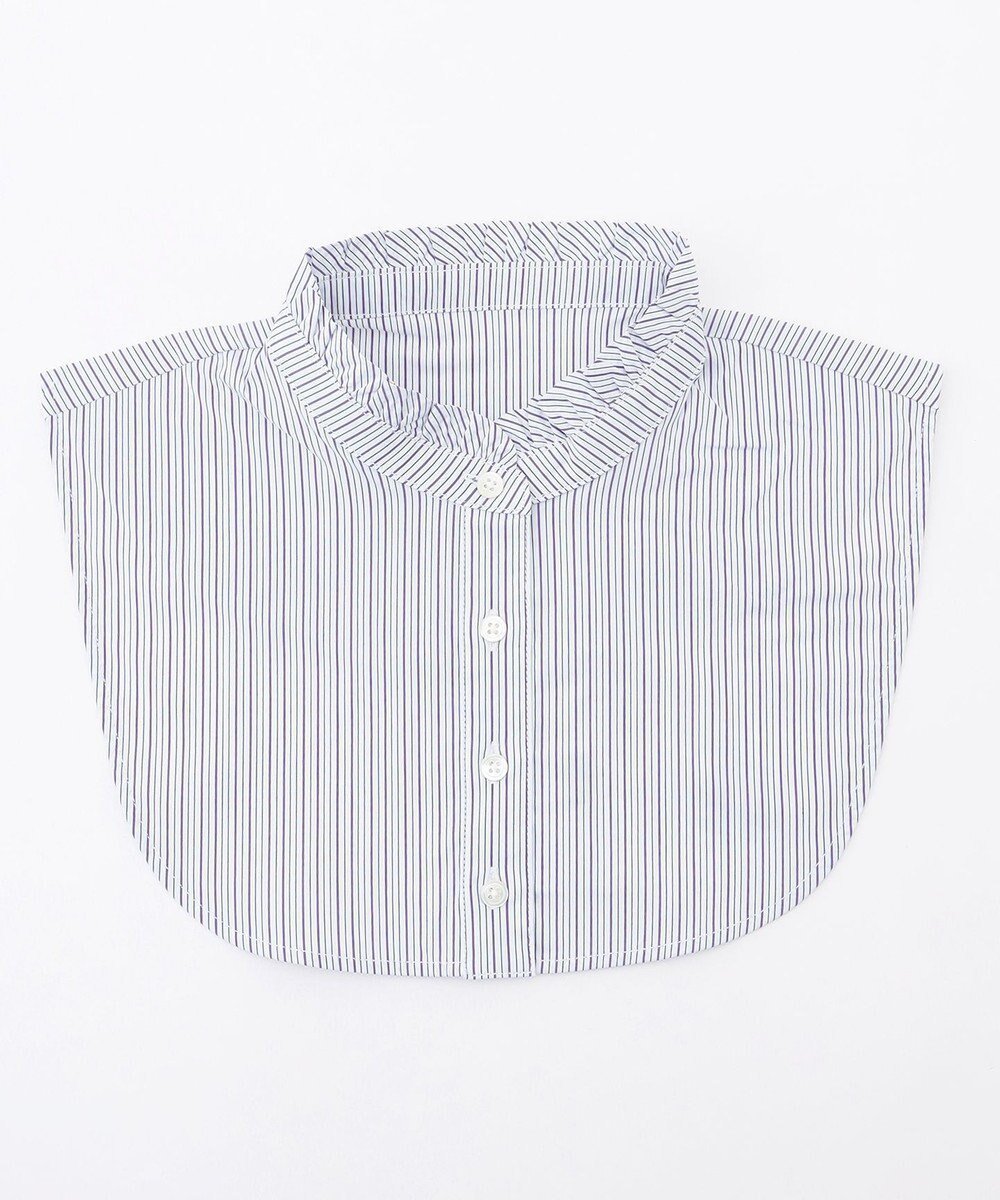 【ジェイ プレス/J.PRESS】のBEZハイネック フリル デコカラー インテリア・キッズ・メンズ・レディースファッション・服の通販 founy(ファニー) 　ファッション　Fashion　レディースファッション　Fashion for Women　ストライプ　Stripe, Striped Pattern　ストレッチ　Stretch, Stretchy Fabric　ハイネック　High Neck, Mock Neck　パープル　Purple, Violet　フリル　Frill, Ruffle　フロント　Front, Front Design　ホワイト×パープル×ネイビー系|ID: prp329100004683421 ipo3291000000034516119