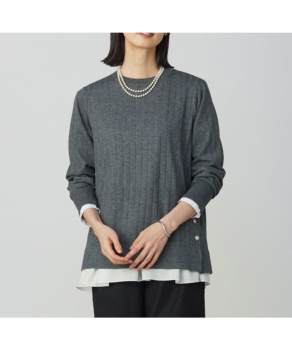 【ジェイ プレス/J.PRESS】の【洗える】WORETED WOOL BLEND クルーネック ニット インテリア・キッズ・メンズ・レディースファッション・服の通販 founy(ファニー) 　ファッション　Fashion　レディースファッション　Fashion for Women　トップス・カットソー　Cut & Sew Tops　ニット　Knit Tops & Sweaters　イタリア　Italy　オレンジ　Orange　洗える　Machine Washable　コンパクト　Compact, Small Size　シンプル　Simple, Minimal　セーター　Sweater, Knitwear　A/W・秋冬　Autumn/Winter　新作・新入荷　New Arrivals / New In　エレガント 上品　Elegant　グレー系|ID: prp329100004683426 ipo3291000000033822811