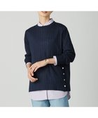 【ジェイ プレス/J.PRESS】の【洗える】WORETED WOOL BLEND クルーネック ニット ネイビー系|ID: prp329100004683426 ipo3291000000033822813