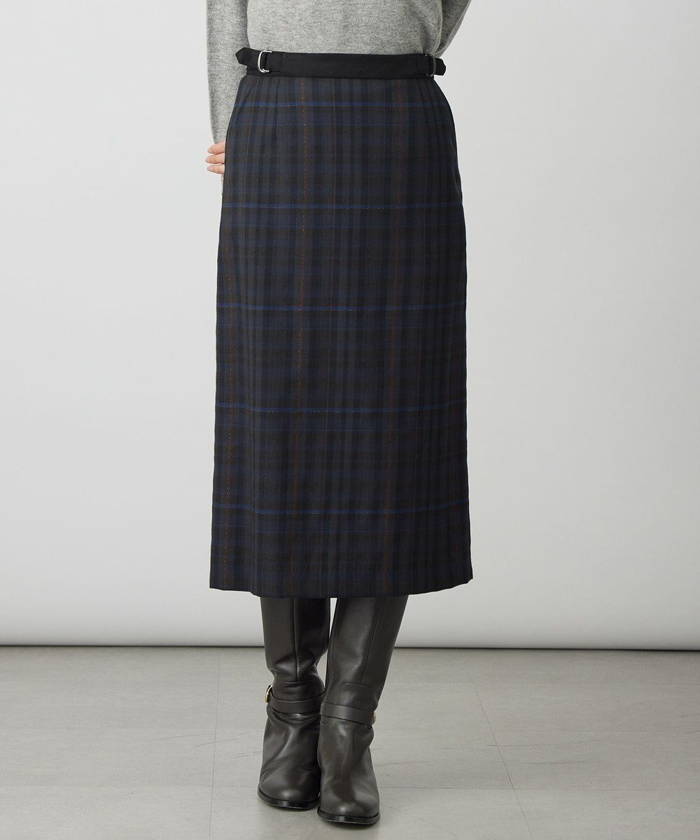 【ジェイ プレス/J.PRESS】のmilledタータンラメチェック ナロー スカート インテリア・キッズ・メンズ・レディースファッション・服の通販 founy(ファニー) ファッション Fashion レディースファッション Fashion for Women スカート Skirts 秋 Autumn ストレート Straight, Straight Cut チェック Check, Plaid, Tartan ドレープ Drape, Draping Fabric なめらか Smooth, Silky Texture ミックス Mix, Mixed Style 無地 Plain, Solid Color A/W・秋冬 Autumn/Winter エレガント 上品 Elegant ネイビー系|ID: prp329100004683453 ipo3291000000034059517