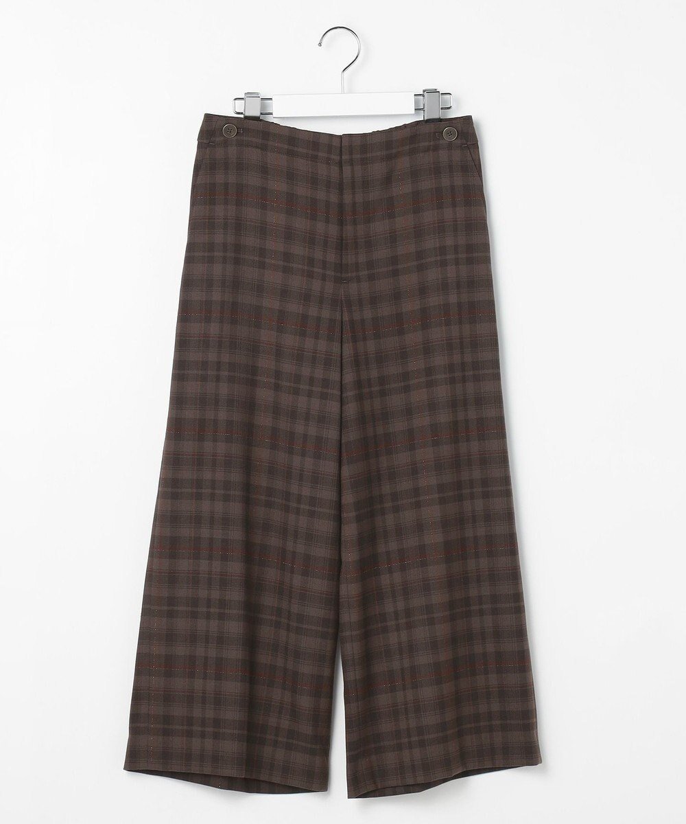 【ジェイ プレス/J.PRESS】の【洗える】milledタータンラメチェック クロップド パンツ インテリア・キッズ・メンズ・レディースファッション・服の通販 founy(ファニー) 　ファッション　Fashion　レディースファッション　Fashion for Women　パンツ　Pants & Trousers　洗える　Machine Washable　秋　Autumn　クロップド　Cropped, Short Length　ショート　Short, Short Length　チェック　Check, Plaid, Tartan　ドレープ　Drape, Draping Fabric　なめらか　Smooth, Silky Texture　ミックス　Mix, Mixed Style　冬　Winter / This Winter　A/W・秋冬　Autumn/Winter　新作・新入荷　New Arrivals / New In　エレガント 上品　Elegant　ブラウン系|ID: prp329100004683454 ipo3291000000033822942