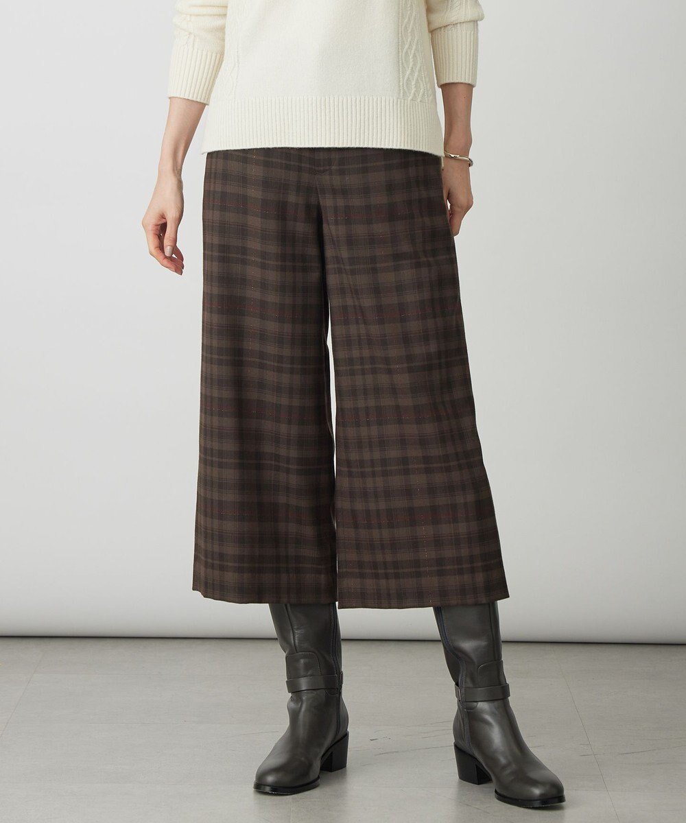 【ジェイ プレス/J.PRESS】のmilledタータンラメチェック クロップド パンツ インテリア・キッズ・メンズ・レディースファッション・服の通販 founy(ファニー) ファッション Fashion レディースファッション Fashion for Women パンツ Pants & Trousers 秋 Autumn クロップド Cropped, Short Length ショート Short, Short Length チェック Check, Plaid, Tartan ドレープ Drape, Draping Fabric なめらか Smooth, Silky Texture バランス Balance, Style Balance ミックス Mix, Mixed Style ロング Long, Long-Length 冬 Winter / This Winter A/W・秋冬 Autumn/Winter エレガント 上品 Elegant ブラウン系|ID: prp329100004683454 ipo3291000000034059520