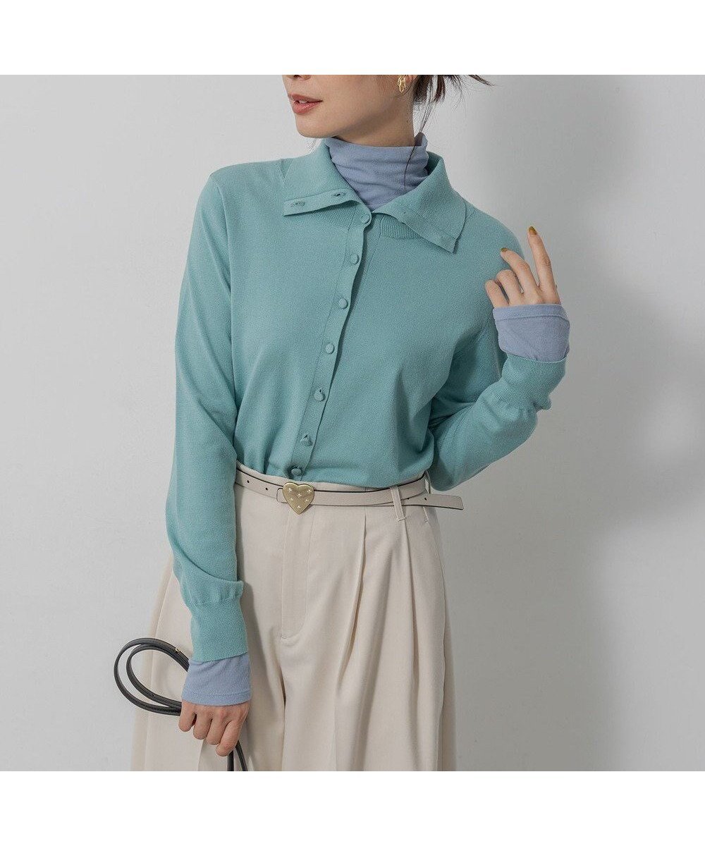 【組曲/KUMIKYOKU】の【前後着用可 / 加藤ローサさん着用】スムースストレッチタートル ニット インテリア・キッズ・メンズ・レディースファッション・服の通販 founy(ファニー) ファッション Fashion レディースファッション Fashion for Women トップス・カットソー Cut & Sew Tops ニット Knit Tops & Sweaters カーディガン・羽織り Layered Style Cardigans インナー Innerwear カーディガン Cardigan, Knitwear シンプル Simple, Minimal ストレッチ Stretch, Stretchy Fabric バランス Balance, Style Balance フィット Fit, Slim Fit フロント Front, Front Design ルーズ Loose, Oversized A/W・秋冬 Autumn/Winter おすすめ Recommended / Our Picks スモーキーグリーン系|ID: prp329100004683460 ipo3291000000033985843