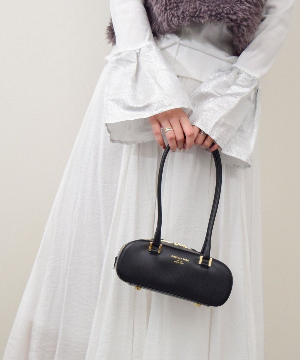 【インター ショシュール/INTER-CHAUSSURES】の【CHRISTIAN VILLA】ワイドシルエットミニショルダーバッグ インテリア・キッズ・メンズ・レディースファッション・服の通販 founy(ファニー)  ファッション Fashion レディースファッション Fashion for Women バッグ Bags イタリア Italy シンプル Simple, Minimal ワイド Wide, Wide Fit ブラック|ID: prp329100004683465 ipo3291000000034059522