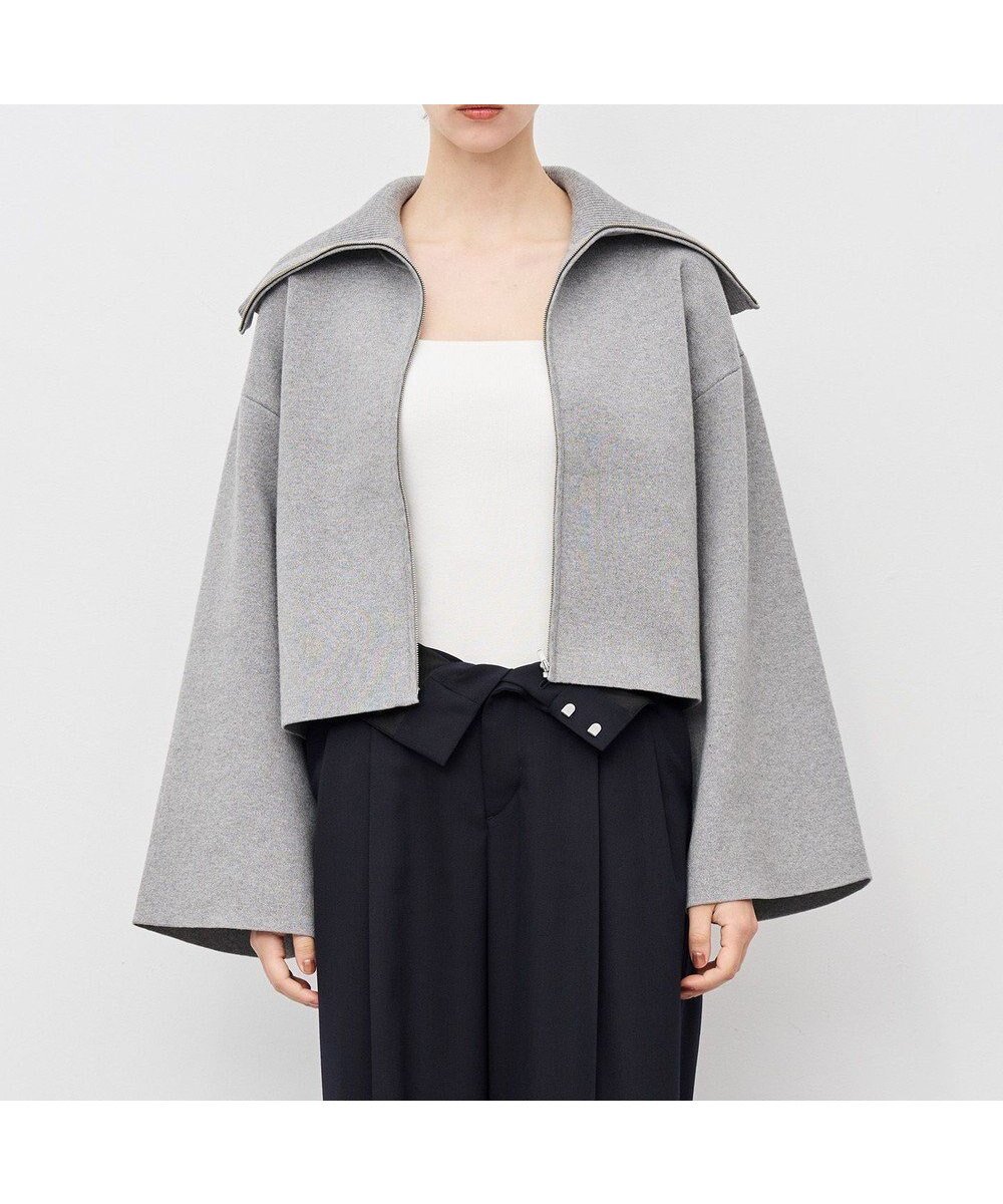 【アンクレイヴ/uncrave】のカシミヤブレンドニット ジップアップブルゾン インテリア・キッズ・メンズ・レディースファッション・服の通販 founy(ファニー) 　ファッション　Fashion　レディースファッション　Fashion for Women　アウター　Coat / Outerwear Collection　レディースジャケット・軽アウター　Jackets　ブルゾンジャケット・スポーティアウター　Blouson Jackets　なめらか　Smooth, Silky Texture　ジャケット　Jacket, Outerwear　トレンド　Trend, Trending Now　フォルム　Silhouette, Form　フレア　Flare, Flared　ブルゾン　Blouson, Bomber Jacket　A/W・秋冬　Autumn/Winter　グレー|ID: prp329100004683481 ipo3291000000033823139