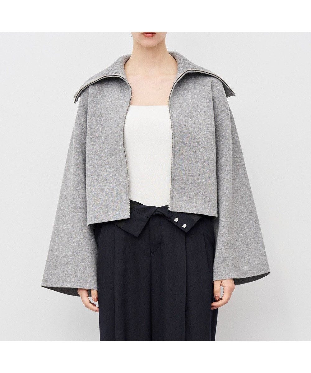 【アンクレイヴ/uncrave】のカシミヤブレンドニット ジップアップブルゾン インテリア・キッズ・メンズ・レディースファッション・服の通販 founy(ファニー) 　ファッション　Fashion　レディースファッション　Fashion for Women　アウター　Coat / Outerwear Collection　レディースジャケット・軽アウター　Jackets　ブルゾンジャケット・スポーティアウター　Blouson Jackets　なめらか　Smooth, Silky Texture　ジャケット　Jacket, Outerwear　トレンド　Trend, Trending Now　フォルム　Silhouette, Form　フレア　Flare, Flared　ブルゾン　Blouson, Bomber Jacket　A/W・秋冬　Autumn/Winter　グレー|ID: prp329100004683481 ipo3291000000035801752