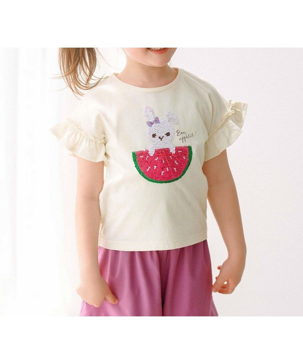 【エニィ/ANY / KIDS】の接触冷感 しろくま ミラクルスパンコール Tシャツ 人気、トレンドファッション・服の通販 founy(ファニー) 　ファッション　Fashion　キッズファッション　Fashion for Kids　トップス・カットソー　Cut & Sew Tops　春　Spring　カットソー　Cut and Sewn Top　スパンコール　Sequins, Sequin Embellishment　ネコ　Cat, Feline Motif　パターン　Pattern, Design Print　フリル　Frill, Ruffle　ポケット　Pocket, Pocket Detail　モチーフ　Motif, Design Theme　S/S・春夏　SS, Spring/Summer, Warm Season　夏　Summer　 other-1|ID: prp329100004684739 ipo3291000000033831619