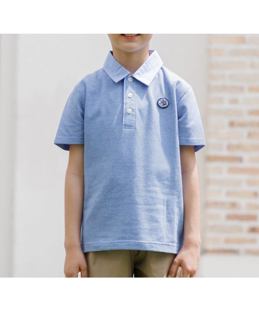【ジェイ プレス/J.PRESS / KIDS】の【100-130cm】カノコ ライク 半袖ポロシャツ インテリア・キッズ・メンズ・レディースファッション・服の通販 founy(ファニー) 　ファッション　Fashion　キッズファッション　Fashion for Kids　トップス・カットソー　Cut & Sew Tops　春　Spring　鹿の子　Piqué, Kanoko Fabric　スタイリッシュ　Stylish, Fashionable　スマホ　Smartphone, Mobile Device　トレンド　Trend, Trending Now　定番　Standard, Basic Item　人気　Popular, Best Seller　ベーシック　Basic, Essential　ポロシャツ　Polo Shirt, Collared Tee　半袖　Short Sleeve, Half Sleeve　無地　Plain, Solid Color　S/S・春夏　SS, Spring/Summer, Warm Season　夏　Summer　エレガント 上品　Elegant　セレモニー　Ceremony　2025年　2025　2025春夏・S/S　Spring/Summer 2025 SS25　ブルー系|ID: prp329100004684752 ipo3291000000034364415