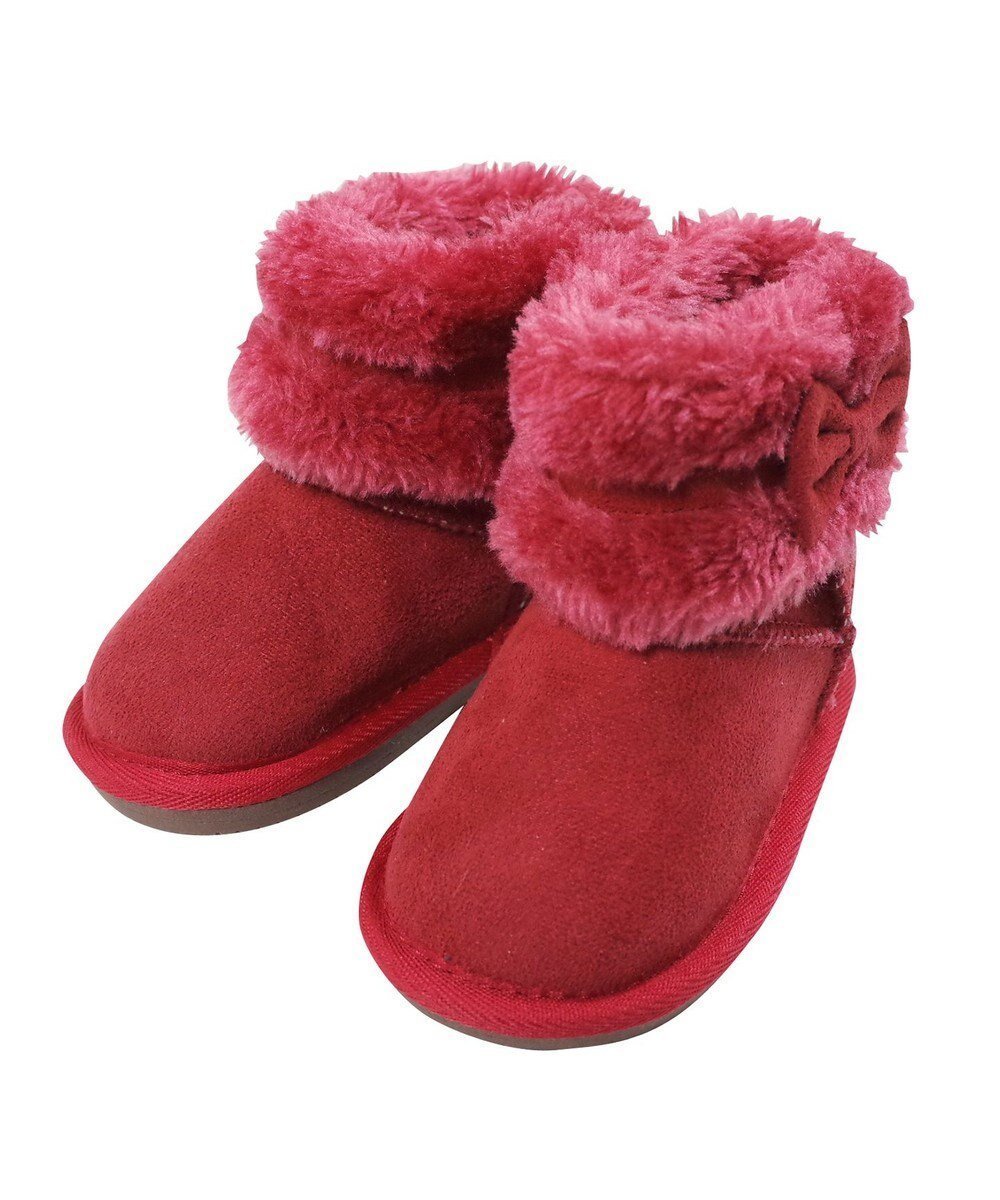 【ミキハウスホットビスケッツ/MIKI HOUSE HOT BISCUITS / KIDS】の【13-18cm】 ファー付き サイドリボンブーツ 人気、トレンドファッション・服の通販 founy(ファニー) 　ファッション　Fashion　キッズファッション　Fashion for Kids　リボン　Ribbon, Bow　冬　Winter / This Winter　定番　Standard, Basic Item　A/W・秋冬　Autumn/Winter　軽量　Lightweight, Ultra Light　 other-1|ID: prp329100004684758 ipo3291000000033831667
