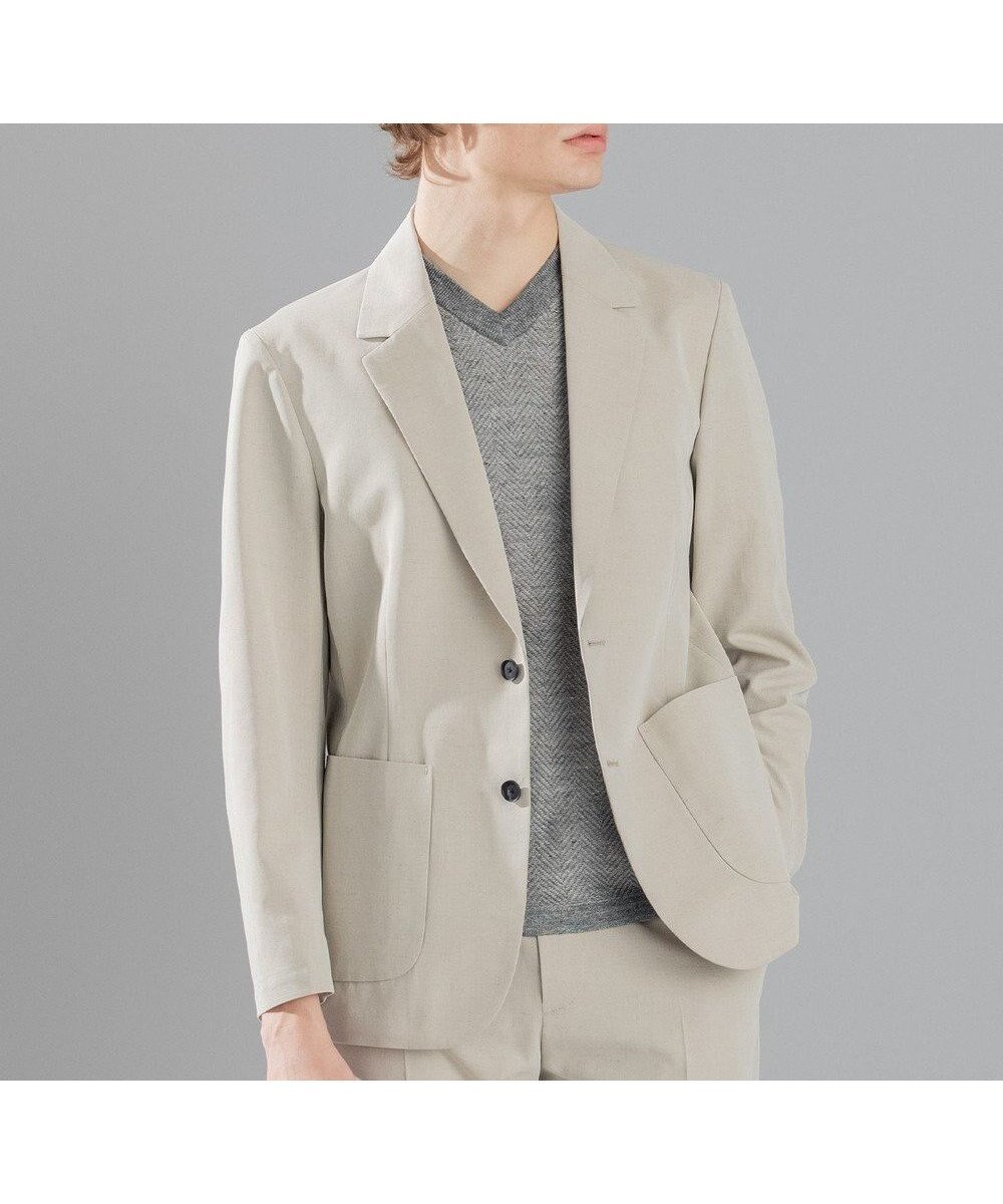 【ジョゼフ オム/JOSEPH HOMME / MEN】のハイツイストアイアスギャバ ジャケット インテリア・キッズ・メンズ・レディースファッション・服の通販 founy(ファニー) 　ファッション　Fashion　メンズファッション　Fashion for Men　アウター　Men's Coats Outerwear　テーラードジャケット　Tailored Jackets & Blazers　ウォッシャブル　Machine Washable　春　Spring　カーディガン　Cardigan, Knitwear　吸水　Absorbent, Quick-Dry　ジャケット　Jacket, Outerwear　セットアップ　Set-Up, Coordinated Outfit　トレンド　Trend, Trending Now　定番　Standard, Basic Item　パッチ　Patch, Appliqué　ポケット　Pocket, Pocket Detail　ワイド　Wide, Wide Fit　S/S・春夏　SS, Spring/Summer, Warm Season　おすすめ　Recommended / Our Picks　夏　Summer　ベージュ系|ID: prp329100004684785 ipo3291000000033831760