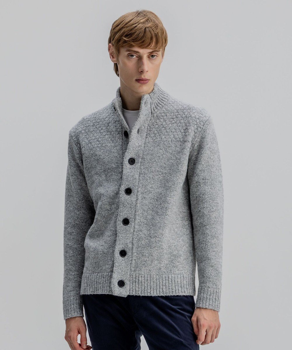 【ジョゼフ オム/JOSEPH HOMME / MEN】のツイストメランジ ニットカーディガン インテリア・キッズ・メンズ・レディースファッション・服の通販 founy(ファニー) ファッション Fashion メンズファッション Fashion for Men トップス・カットソー Cut & Sew Tops ニット・セーター / 定番トップス Knit Tops & Sweaters カーディガン / 羽織り Cardigans カーディガン Cardigan, Knitwear シンプル Simple, Minimal スタンダード Standard, Basic スタンド Stand Collar, Upright Stand セーター Sweater, Knitwear ミックス Mix, Mixed Style レギュラー Regular, Standard Fit A/W・秋冬 Autumn/Winter ライトグレー系|ID: prp329100004684788 ipo3291000000034595620