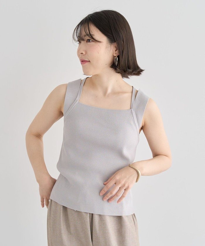 【グリーンパークス/Green Parks】の2WAYニットタンクトップ インテリア・キッズ・メンズ・レディースファッション・服の通販 founy(ファニー) https://founy.com/ ファッション Fashion レディースファッション Fashion for Women トップス・カットソー Cut & Sew Tops ニット Knit Tops & Sweaters インナー Innerwear コンパクト Compact, Small Size タンク Tank Top, Sleeveless Top ダブル Double, Double-Breasted フィット Fit, Slim Fit フォルム Silhouette, Form ポケット Pocket, Pocket Detail ラップ Wrap, Wrap Design 夏 Summer 春 Spring S/S・春夏 SS, Spring/Summer, Warm Season |ID: prp329100004684828 ipo3291000000033831939