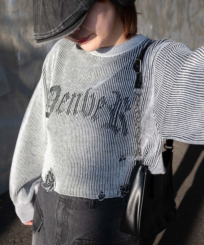 【ウィゴー/WEGO】のダメージショートニットPO インテリア・キッズ・メンズ・レディースファッション・服の通販 founy(ファニー) https://founy.com/ ファッション Fashion レディースファッション Fashion for Women トップス・カットソー Cut & Sew Tops ニット Knit Tops & Sweaters おすすめ Recommended / Our Picks カーゴパンツ Cargo Pants, Utility Pants ショート Short, Short Length スマホ Smartphone, Mobile Device セーター Sweater, Knitwear ダメージ Distressed, Destroyed ロング Long, Long-Length 夏 Summer 定番 Standard, Basic Item 春 Spring S/S・春夏 SS, Spring/Summer, Warm Season 長袖 Long Sleeve, Full Sleeve |ID: prp329100004684836 ipo3291000000033831968