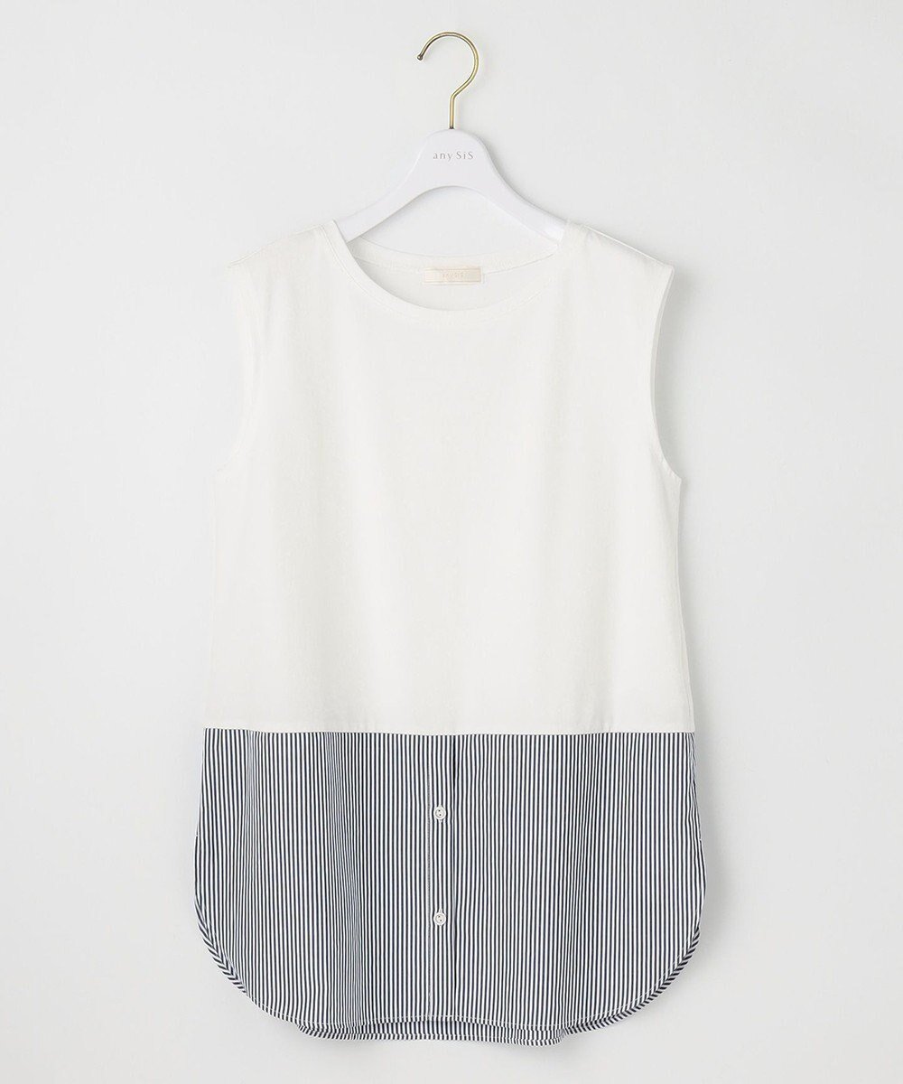 【エニィ スィス/any SiS】の【洗える】レイヤード タンクトップ 人気、トレンドファッション・服の通販 founy(ファニー) 　ファッション　Fashion　レディースファッション　Fashion for Women　トップス・カットソー　Cut & Sew Tops　おすすめ　Recommended / Our Picks　インナー　Innerwear　カットソー　Cut and Sewn Top　ストライプ　Stripe, Striped Pattern　タンク　Tank Top, Sleeveless Top　ドッキング　Docking, Mixed Material　パターン　Pattern, Design Print　洗える　Machine Washable　無地　Plain, Solid Color　A/W・秋冬　Autumn/Winter　 other-1|ID: prp329100004684870 ipo3291000000034981469