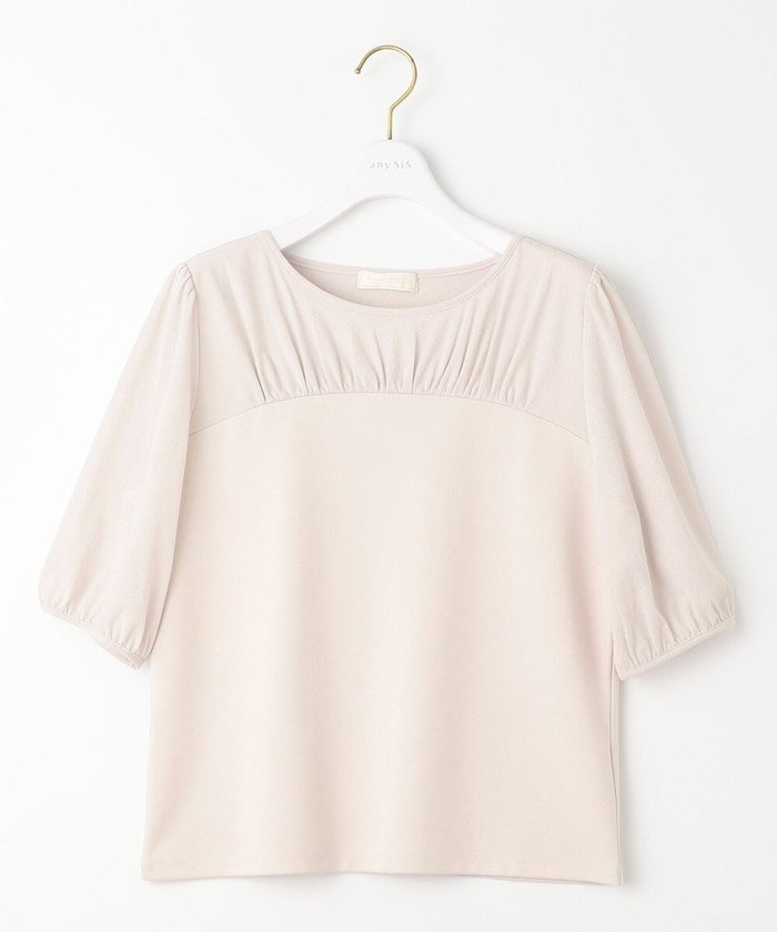 【エニィ スィス/any SiS】のシアーコンビ プルオーバー インテリア・キッズ・メンズ・レディースファッション・服の通販 founy(ファニー) https://founy.com/ ファッション Fashion レディースファッション Fashion for Women トップス・カットソー Cut & Sew Tops シャツ・ブラウス・オフィスカジュアル Elegant Blouses & Button-Ups ロングTシャツ・Tシャツ Longline T-Shirts & Tees カジュアルプルオーバー・ニットトップス Pullovers & Knit Tops / Casual Pullovers カットソー・ベーシックTシャツ Cut-and-Sewn Tops / Stretch Tees & Basics カットソー Cut and Sewn Top ギャザー Gathered, Ruffled コンビ Combo, Combination Style シアー Sheer, See-Through ジャケット Jacket, Outerwear デコルテ Décolleté, Neckline フェミニン Feminine, Girly A/W・秋冬 Autumn/Winter |ID: prp329100004684883 ipo3291000000034410886