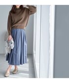 【エニー/ANY】の【洗濯機可能/ウエストゴム】ベロアタッチタックスカート ブルー|ID: prp329100004684901 ipo3291000000034323530