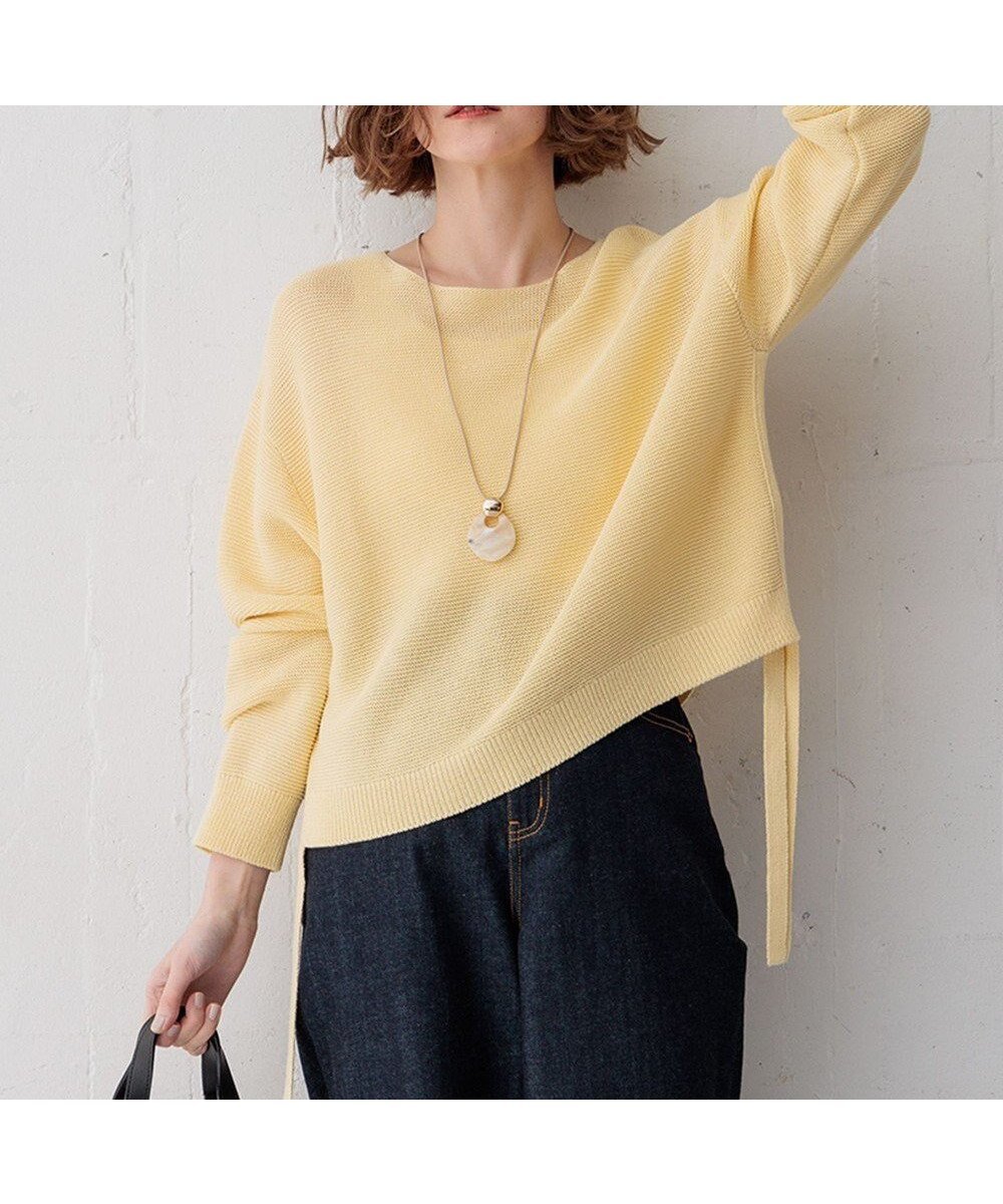 【23区/NIJYUSANKU】の【Oggi4月号掲載/洗える】ガータークロップド ニット インテリア・キッズ・メンズ・レディースファッション・服の通販 founy(ファニー) 　雑誌掲載アイテム　Magazine Picks & Fashion Features　ファッション雑誌　Fashion Magazines　オッジ　Oggi　ファッション　Fashion　レディースファッション　Fashion for Women　トップス・カットソー　Cut & Sew Tops　ニット　Knit Tops & Sweaters　イエロー　Yellow　春　Spring　洗える　Machine Washable　4月号　April Issue　スリット　Slit, Slit Detail　セーター　Sweater, Knitwear　雑誌　Magazine, Fashion Magazine　定番　Standard, Basic Item　人気　Popular, Best Seller　ランダム　Random, Irregular　リネン　Linen, Linen Fabric　S/S・春夏　SS, Spring/Summer, Warm Season　夏　Summer　2024年　2024　2024春夏・S/S　Spring/Summer 2024 SS24　イエロー系|ID: prp329100004686461 ipo3291000000033841925
