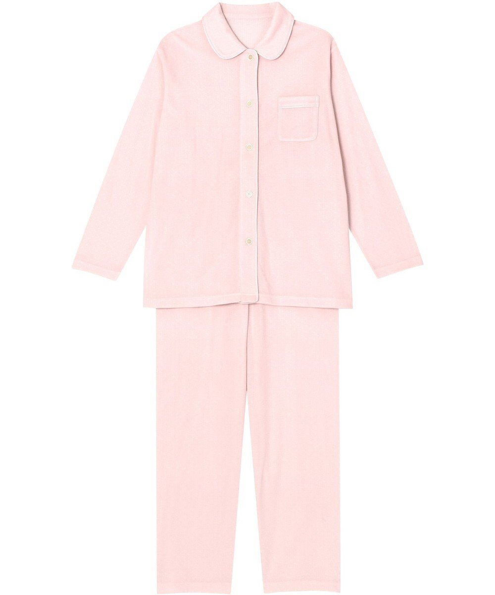 【ウィング/Wing】のパジャマ 長袖 長ズボン 肌側ピマ綿100% やわらかな肌ざわり 襟つきシャツタイプ レディース EP3002 ウイング/ワコール インテリア・キッズ・メンズ・レディースファッション・服の通販 founy(ファニー) 　ファッション　Fashion　レディースファッション　Fashion for Women　トップス・カットソー　Cut & Sew Tops　シャツ・ブラウス・オフィスカジュアル　Elegant Blouses & Button-Ups　なめらか　Smooth, Silky Texture　ギフト プレゼント　Gift / Present　シンプル　Simple, Minimal　パジャマ　Pajamas, Sleepwear　巾着　Drawstring Bag, Kinchaku　水玉　Polka Dot, Dot Pattern　無地　Plain, Solid Color　長袖　Long Sleeve, Full Sleeve　ピンク|ID: prp329100004686466 ipo3291000000036256042