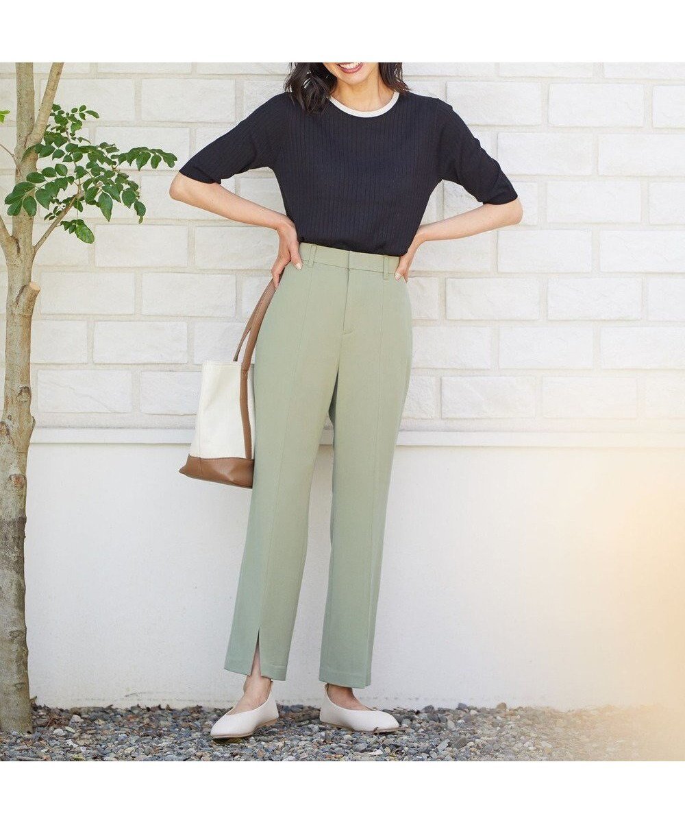 【エニー/ANY】の【福田麻琴さんコラボ】ちょ美っとフレアパンツ インテリア・キッズ・メンズ・レディースファッション・服の通販 founy(ファニー) 　ファッションモデル・俳優・女優　Models　女性　Women　福田麻琴　Fukuda Makoto　ファッション　Fashion　レディースファッション　Fashion for Women　パンツ　Pants & Trousers　オレンジ　Orange　コラボ　Collaboration, Collab　切替　Switching, Contrast Panel　ストレッチ　Stretch, Stretchy Fabric　スマート　Smart, Elegant　スリット　Slit, Slit Detail　センター　Center, Center Line　トレンド　Trend, Trending Now　定番　Standard, Basic Item　人気　Popular, Best Seller　フレア　Flare, Flared　フロント　Front, Front Design　ポケット　Pocket, Pocket Detail　リラックス　Relax, Relaxed Fit　A/W・秋冬　Autumn/Winter　おすすめ　Recommended / Our Picks　セージグリーン|ID: prp329100004686470 ipo3291000000033841992