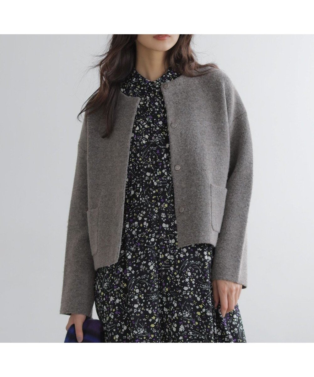 【組曲/KUMIKYOKU】のプレーティングニットアウター ジャケット インテリア・キッズ・メンズ・レディースファッション・服の通販 founy(ファニー) 　ファッション　Fashion　レディースファッション　Fashion for Women　アウター　Coat / Outerwear Collection　レディースジャケット・軽アウター　Jackets　ノーカラージャケット / シンプル上品コーデ　Collarless Jackets　秋　Autumn　クロップド　Cropped, Short Length　コンパクト　Compact, Small Size　軽量　Lightweight, Ultra Light　ジャケット　Jacket, Outerwear　ストレッチ　Stretch, Stretchy Fabric　ストレート　Straight, Straight Cut　ダブル　Double, Double-Breasted　パープル　Purple, Violet　ポケット　Pocket, Pocket Detail　防寒　Cold Protection, Winter-Ready　A/W・秋冬　Autumn/Winter　ブラウン系|ID: prp329100004686482 ipo3291000000035698823